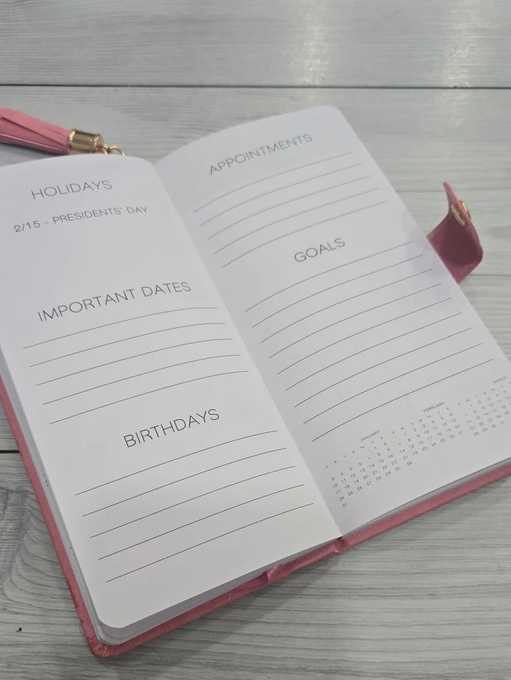 2027 Pink Floral Daily Planner with Tassel